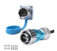 CNLINKO DH-24 Conectores HDMI, Enchufe Metálico de Aviación con Cables 4K HD de 40 Pulgadas, Conector Emparejados para Equipos de Video, Conector Impermeable IP68, Conectores de Señal M24(Juego HDMI)