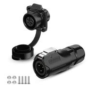 CNLINKO LP-12 Conector impermeable IP68 para cable Conector circular industrial Conector de carcasa PBT Conector de aviación estanco de liberación rápida M12 2-8 Pines Zócalo de brida (3 Pines)