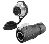 CNLINKO LP-16 Conector circular de 5 pines juego de un solo orificio - Enchufe y toma IP68 impermeable, Conector de aviación con carcasa de plástico PBT, Conexión rapido M16 (5 Pines)