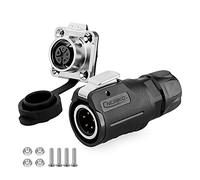 CNLINKO LP-16 Conector impermeable IP68 para cable Conector circular industrial Conector antiinterferencias Conector de aviación estanco de liberación rápida M16 2-9 Pines Zócalo de brida (5 Pines)