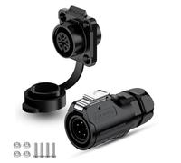 CNLINKO LP-16 Conector impermeable IP68 para cable Conector circular industrial Conector de carcasa PBT Conector de aviación estanco de liberación rápida M16 2-9 Pines Zócalo de brida (5 Pines)