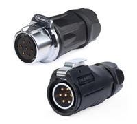 CNLINKO LP-20 7 Pines Conector impermeable, IP68 conector circular, enchufe rápido conector de la aviación, PBT plástico Shell soldadura conector de la industria marina (7 Pines)