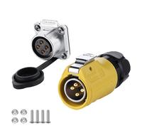 CNLINKO LP-20 Conector industrial impermeable IP68 Conector circular de enchufe rápido Conector de aviación Carcasa antiinterferencia Conector de liberación rápida M20 2-12 Pin Brida Socket (4 PIN)
