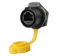 CNLINKO LP-20 RJ45 Socket de Montaje en Panel, Conector Ethernet CAT6 RJ45 Socket de Agujero Único IP68 Conector Impermeable M20 (Socket de Agujero Único RJ45 Amarillo)