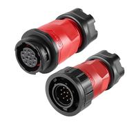 CNLINKO YM-20 Conector estanco de 12 Pines, IP68 Conector Circular, M20 Conector de alimentación y Datos, Carcasa de plástico PBT Conector rápido de aviación(12 Pines)