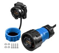 CNLINKO YM-24 Conectores HDMI, Enchufe de Aviación con Cable HD de 40 Pulgadas 4K, Conectores Acoplados para Equipos de Audio y Video, Conector Impermeable IP68, Conectores de Señal M24 (Set HDMI)