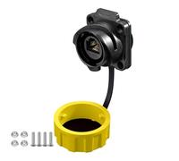 CNLINKO YM24 Conectores RJ45, Conector de Puerto Dual 8P8C, Conector Circular para Conexiones de Red, Receptáculos de Montaje en Panel, M24 Conectores de Seña Impermeable IP68 (Zócalo de RJ45)