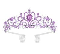 CNLPZGGNL Tiara exquisita de cristal plateado - Corona de princesa para mujeres/niñas, accesorio para el pelo de boda, cumpleaños, baile de graduación