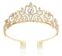 CNLPZGGNL Tiara exquisita de cristal plateado - Corona de princesa para mujeres/niñas, accesorio para el pelo de boda, cumpleaños, baile de graduación