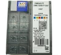 CNMG120408-TF IC907 para insertos de carburo CNC, 10 piezas, herramienta de torneado interno para acabado y acabado, hecho de carburo, compatible con