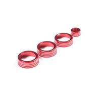 CNMNDE Embellecedor de la perilla del interruptor de audio del aire acondicionado, Compatible for Jaguar, F-TYPE 2013-2022 Tapa del anillo de la perilla del sistema HVAC del automóvil(Red)