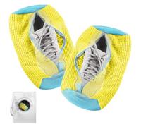 CNMTCCO 2 bolsas de lavado de zapatos para lavadora, reutilizables con cremallera de felpa para lavar zapatos, multiprotección, para zapatillas de deporte, zapatillas de tenis (amarillo)