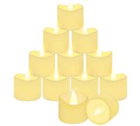 CNMTCCO 24 velas de té que funcionan con pilas, velas parpadeantes sin llama, más de 200 horas, velas LED eléctricas falsas para velas votivas, decoraciones de mesa de centro de mesa (Ondulado)