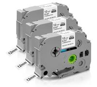 CNMTCCO 3 cintas de escritura compatibles con Brother TZe-231, P-Touch para cintas Brother P-Touch, 12 mm 0,47, laminadas, color blanco, para PT-H110 PT-H100R PT-H105 PT-H100LB H107B PTD210 PT-E100