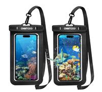 CNMTCCO Funda Impermeable móvil, 2 Pack IPX8 Funda Impermeable Universal con cordón para iPhone 15 14 13 12 11 Pro MAX Samsung Huawei, hasta 7 Pulgadas (Negro)