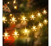 CNMTCCO Luces de Hadas de Copos de Nieve 6m con 40 LED a Pilas - Decoración para Navidad, San Valentín, Bodas y Fiestas - Hermosa Decoración Navideña