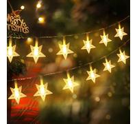 CNMTCCO Luces de Hadas de Estrellas 6m con 40 LED a Pilas - Decoración para Navidad, San Valentín, Bodas y Fiestas - Hermosa Decoración Navideña Festiva