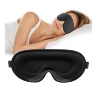CNMTCCO Máscara de Noche 3D para Dormir laterales, Máscaras de Sueño para Hombres y Mujeres, órbitas 3D y Correas Elásticas Ajustables, 100% Sombra y Transpirabilidad, Negro