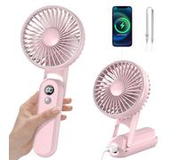 CNMTCCO Mini ventilador portátil recargable por USB ventilador de bolsillo turbo de 5 velocidades, duración máxima de batería de 18 horas, compacto y liviano (rosa)