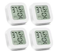 CNMTCCO Termómetro medidor de humedad para interiores, paquete de 4, mini termómetro digital LCD higrómetro para estudio, habitación de bebé, bodega, habitación de personas mayores, etc.