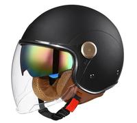 CNNGU Casco Abierto Motocicleta 3/4, Casco Unisex-Adulto, Estilo Retro Vintage, Aprobado Dot/ECE