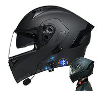 CNNGU Casco De Moto Modular Bluetooth Integrado, con Doble Visera Cascos De Motocicleta, Casco Integral ECE Homologado, para Mujeres Y Hombres, Transpirable Y Cómoda