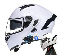 CNNGU Casco De Moto Modular Bluetooth Integrado, con Doble Visera Cascos De Motocicleta, Casco Integral ECE Homologado, para Mujeres Y Hombres, Transpirable Y Cómoda