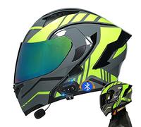 CNNGU Casco De Moto Modular Bluetooth Integrado, con Doble Visera Cascos De Motocicleta, Casco Integral ECE Homologado, para Mujeres Y Hombres, Transpirable Y Cómoda