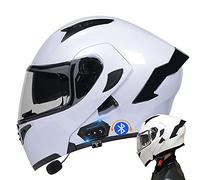 CNNGU Casco De Moto Modular Bluetooth Integrado, con Doble Visera Cascos De Motocicleta, Casco Integral ECE Homologado, para Mujeres Y Hombres, Transpirable Y Cómoda