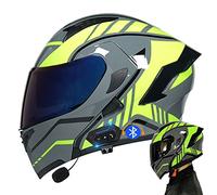 CNNGU Casco De Moto Modular Bluetooth Integrado, con Doble Visera Cascos De Motocicleta, Casco Integral ECE Homologado, para Mujeres Y Hombres, Transpirable Y Cómoda