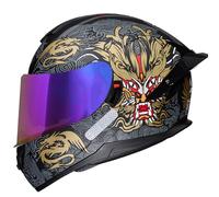 CNNGU Casco De Motocicleta, Casco Modular De Cara Completa, Cascos De Motocicleta Integrales Modulares Plegables Aprobados por La ECE con Doble Lente, M ~ XL