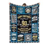 cnnouart Manta de regalo de 90 cumpleaños para hombres, regalos para hombres de 90 años, los mejores regalos para hombres de 90 años (130 x 180 cm)