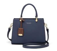 Cnoles Elegante cuero señoras bolsos Top Handle Satchel con correa para el hombro Bolsas de compras de moda para damas, azul