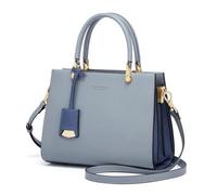Cnoles Elegante cuero señoras bolsos Top Handle Satchel con correa para el hombro Bolsas de compras de moda para damas, azul claro