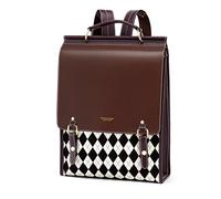 Cnoles Mochila de cuero para mujer, a la moda, vintage, casual, para la universidad, viajes, bolsas grandes, color blanco, Marrón-s3268, 28 x 11 x 38 cm, moda