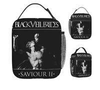 CNQPJKYAQ Black Veil Brides Band Bolsa de Almuerzo para Hombres Bolsa de Comida Fun Office Bolsa portátil de Comida Oxford