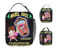 CNQPJKYAQ G-Gravity Falls Bolsa de Almuerzo Escolar para Mujeres Diseño gráfico Kawaii Bolsas térmicas Bolsa portátil con Cremallera Oxford