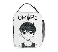 CNQPJKYAQ Negro Blanco Ropa Omori Bolsa de Almuerzo Térmica Portátil Basil Aubrey Videojuego Bolsa Térmica Reutilizable Caja de Comida Bolsos de Comida