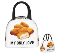 CNQPJKYAQ Nuggets de Pollo Mi único Amor Bolsas de Comida Caja Bento Aislante Bolsa Impermeable para Almuerzo Bolsas de Picnic Bolsa refrigeradora para Mujeres Niños Viaje