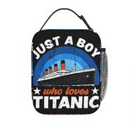 CNQPJKYAQ para Chicos Que Simplemente aman Las Bolsas térmicas térmicas RMS Titanic, Bolsa de Comida Divertida, Nevera portátil, Caja térmica Bento para la Oficina Escolar