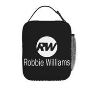 CNQPJKYAQ Robbie Williams Concierto de la Gira en Vivo 2025 Bolsa de Almuerzo Térmica Aislante Portátil Caja Bento Hombres Cajas de Comida Térmica Enfriadora Térmica