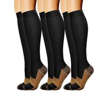 Cnrfeoap 3 pares de calcetines comprimidos que aumentan el rendimiento, para aliviar la fatiga, calcetines largos para un estilo de vida activo y cuidado diario de las piernas, calcetines para