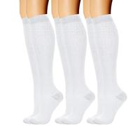 Cnrfeoap 3 pares de calcetines comprimidos que aumentan el rendimiento, para aliviar la fatiga, calcetines largos para un estilo de vida activo y cuidado diario de las piernas, calcetines para
