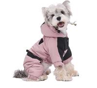 Cnrfeoap Chaquetas de cuatro patas para mascotas, resistentes al viento, fáciles de llevar, ropa exterior para entusiastas del aire libre, razas, traje cálido de invierno para perros