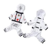 Cnrfeoap Chubasquero para perros con diseño ajustable de 4 patas, traje espacial inspirado en la ropa impermeable para mascotas para aventuras al aire libre
