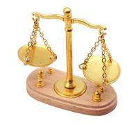 Cnrfeoap Escala de equilibrio vintage en miniatura de madera y metal, decoración de casa de muñecas, modelo de exhibición coleccionable, escala de justicia