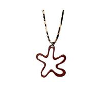 Cnrfeoap Gargantilla de cuerda trenzada con diseño de leopardo floral rojo, collar de cuerda trenzada de aleación coreana para mujer, accesorio de fiesta, accesorio de moda con colgante