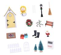 Cnrfeoap Juego de gnomos de puerta de hadas para casas de muñecas, escena navideña en miniatura, decoración de resina, muebles de juguete