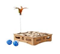 Cnrfeoap Rompecabezas de desarrollo cognitivo para gatos, diseño de madera natural, juego de búsqueda interactivamente para jugar estimulación mental para gatos