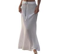 Cnrfeoap Traje de baño de ganchillo transparente para mujer, bufanda envolvente, trajes de baño, falda larga envolvente, ropa de playa, vestido de playa, falda de vacaciones